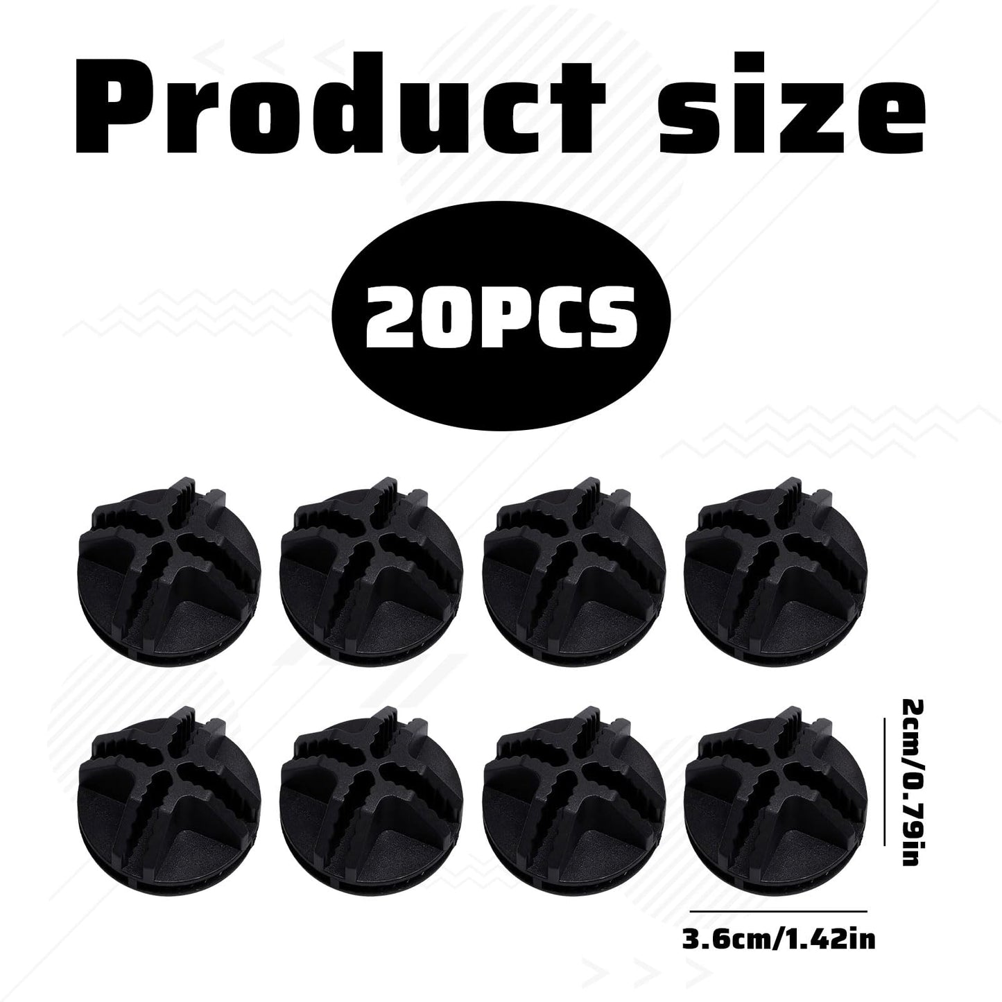 Miiqxx 20Pcs Wire Storage Cubes Connectors Wire Cube Connectors Cube Modular Storage Black Plastic Grid Cube Wire Organizer for Modular Closet