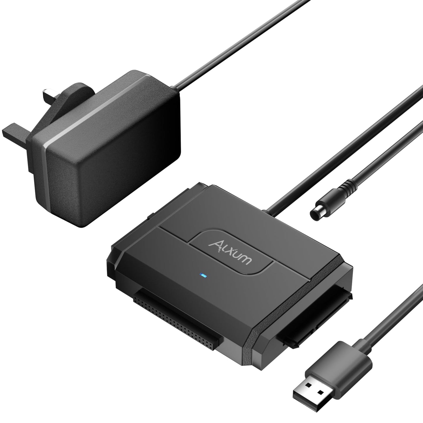 Alxum IDE to USB Adapter, Hard Drive Reader for 2.5 / 3.5 inch IDE & SATA HDD/SSD, with 12V/2A Power Supply