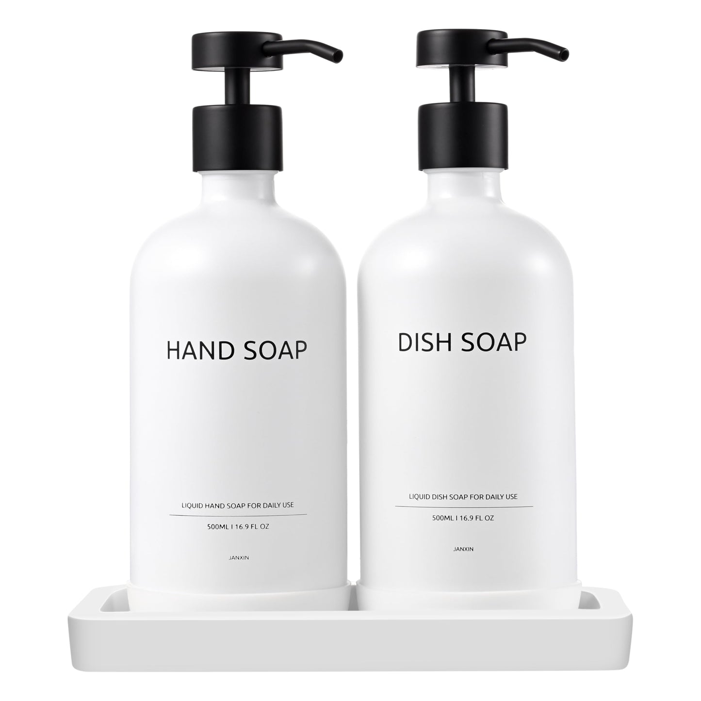 Janxin Glass Soap Dispenser, Kitchen Soap Dispenser Set, Suitable for Kitchen Sink Decoration, Bathroom Hand Washing