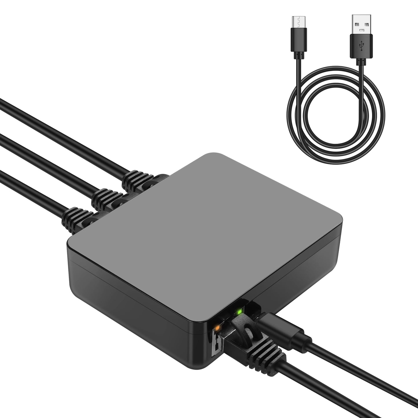 GINTOOYUN RJ45 Ethernet Splitter 1 to 3 Out 1000Mbps Gigabit Switch Network with USB Splitter Internet Distributor for Cat5/5e/6/7/8 Cables (3