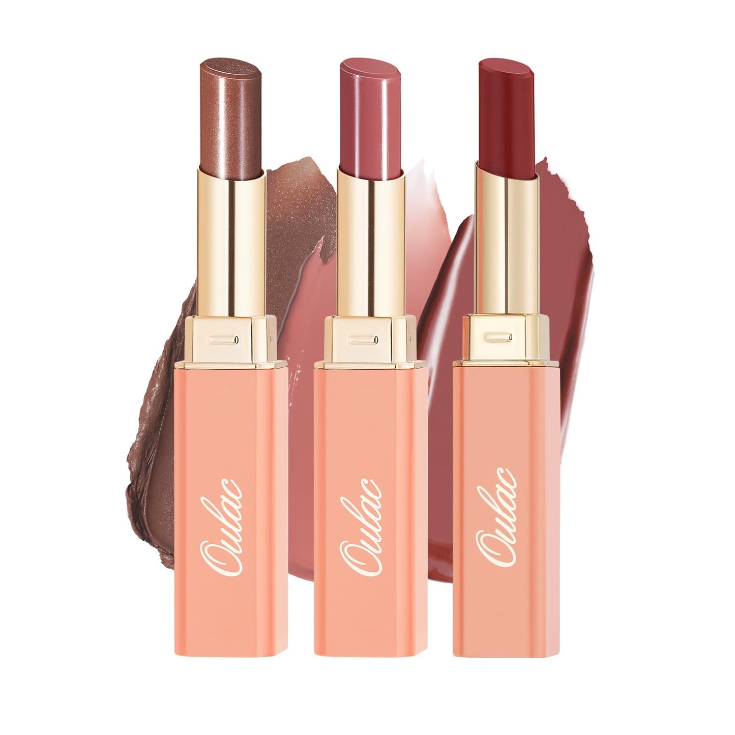 Oulac 3PCS Lipsticks Set - Black Red Lipstick Chocolate Brown Lipstick, Moisturizing Formula | Glossy Finish, Vegan (02/03/17)