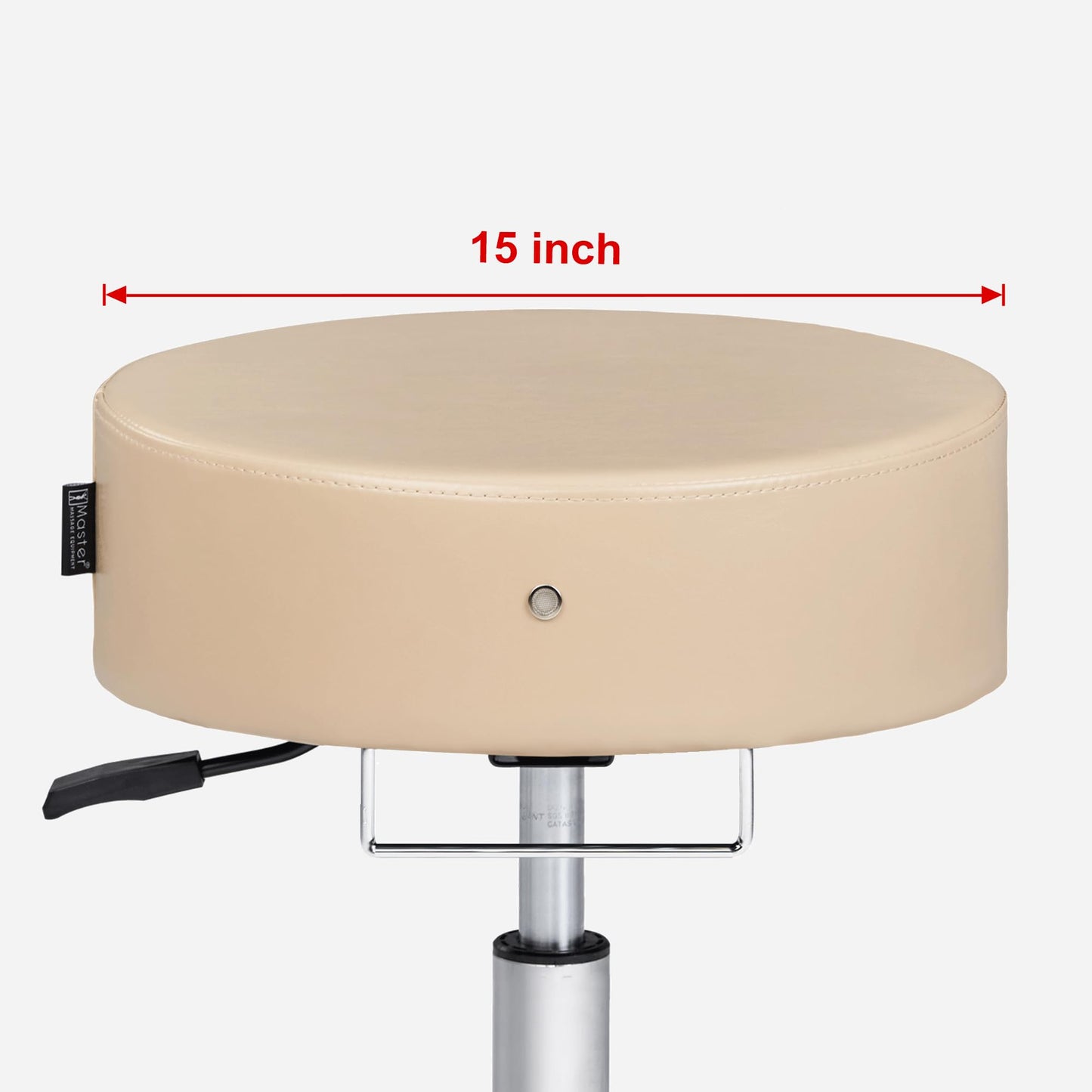 Master Massage Glider Ergonomic Round Swivel Stool Adjustable Rolling Hydraulic Stool Barber Dental Chair Home Office Stool, Cream