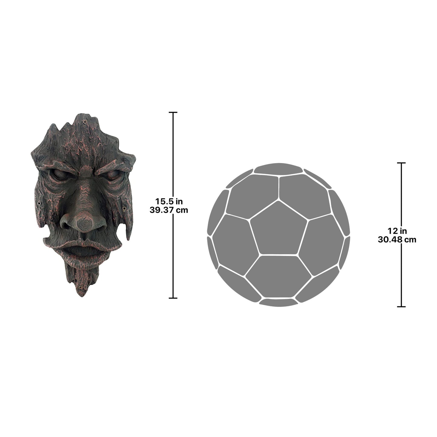 Design Toscano The Spirit of Nottingham Woods Greenman Wall Sculpture, 38 cm, Polyresin, Woodtone