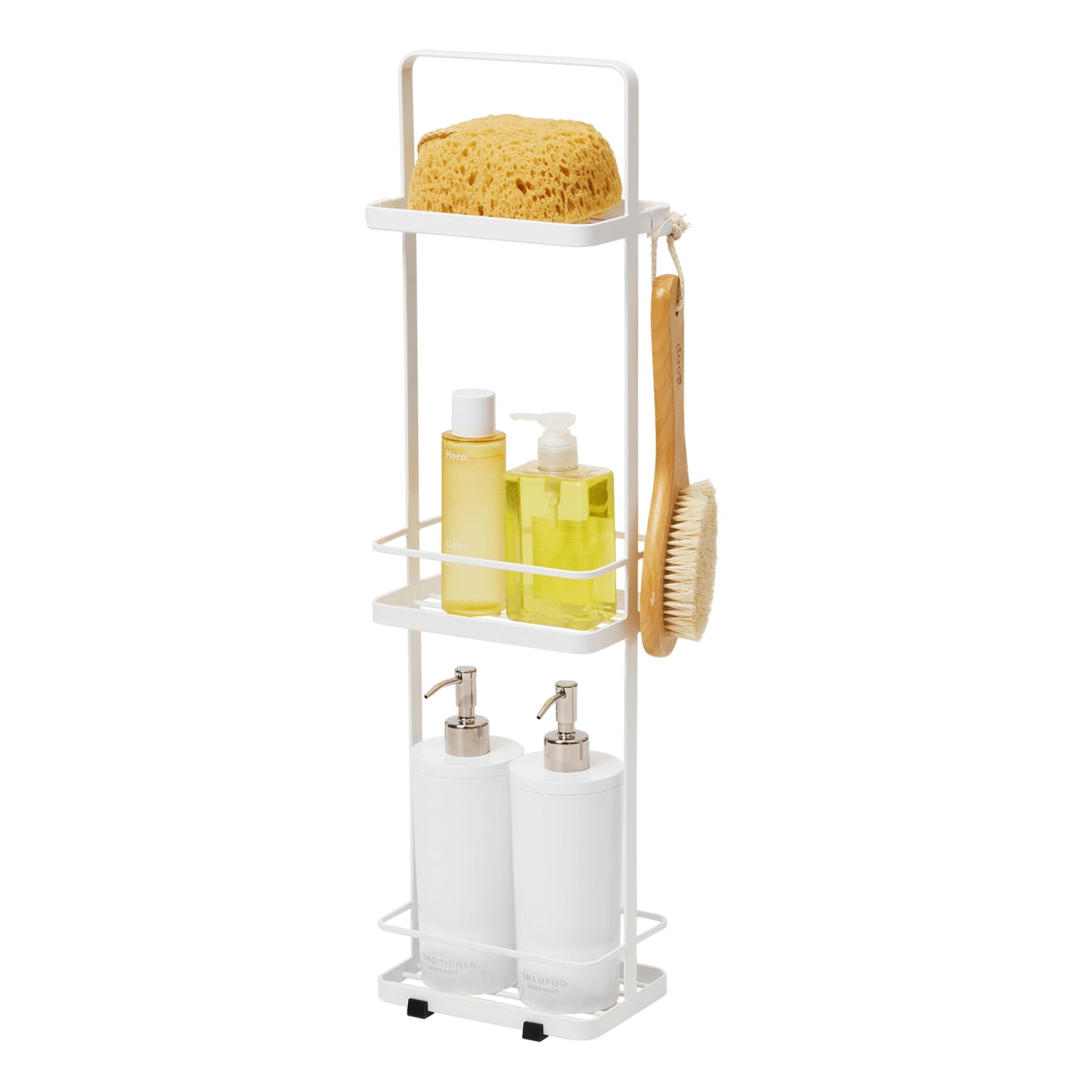 Yamazaki 6634 TOWER 3-Tiered Bath Rack Slim, white, Steel, Minimalist, 18 x 12 x 67 cm