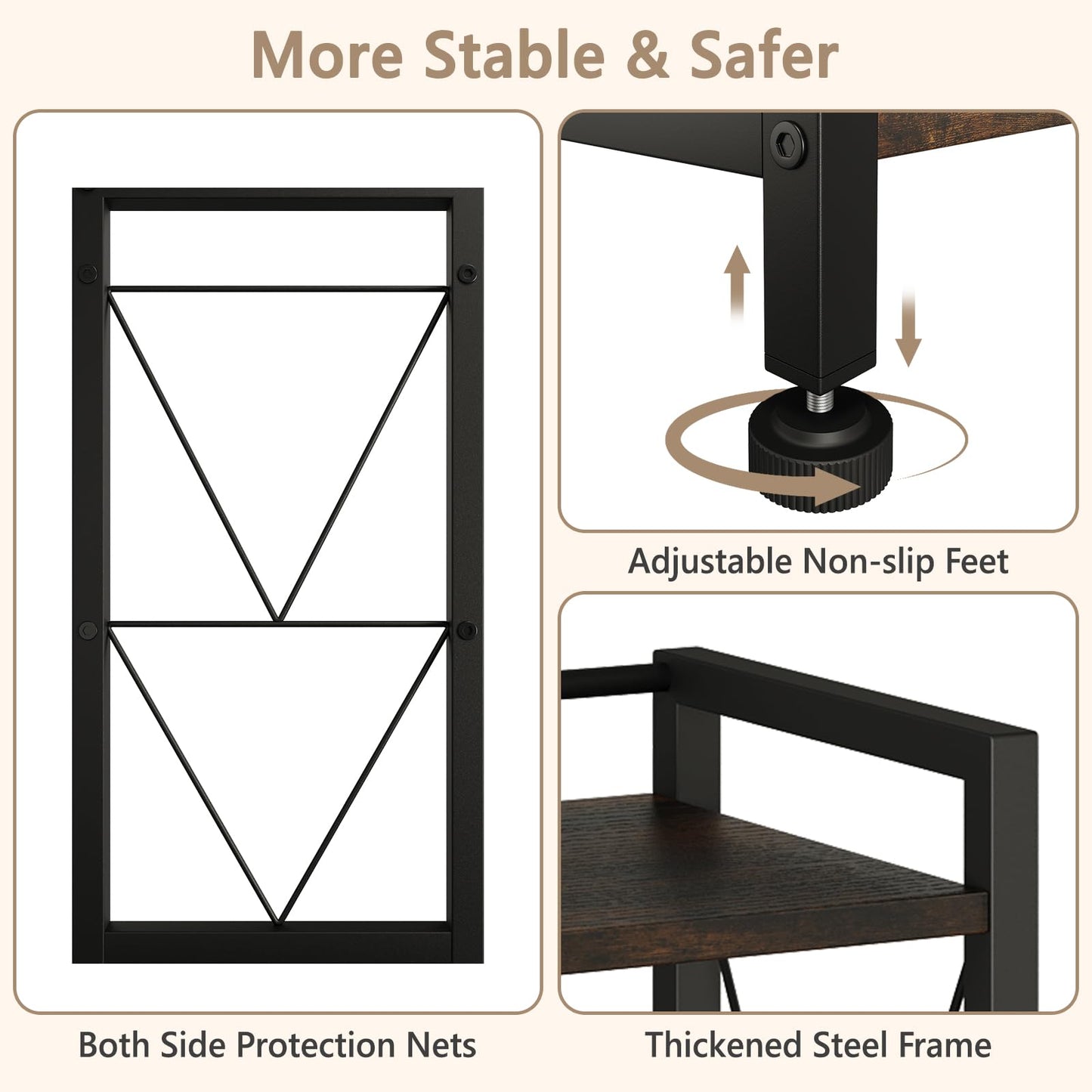 VSIWB Desk Shelf Organizer, 2 Tier Office Shelves, Wood Desk Storage Rack and Freestanding Display Shelf for Office, Dressing Table, Home 41x20x38cm