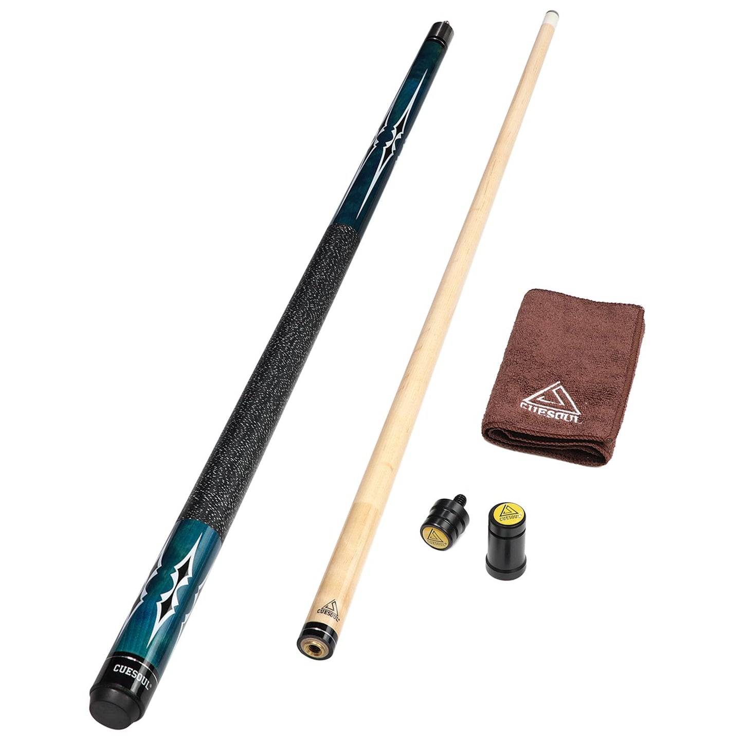 CUESOUL 58 Inch 19 Oz 1/2 Jointed Maple Billiard Pool Cue (CSTB003U)