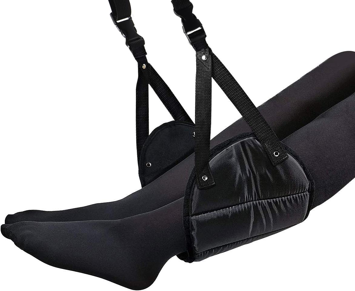 Foot Hammock, Airplane Footrest Made with Premium Memory Foam,Head Hammock Portable Travel Essentials Flight Carry-On Foot Rest Adjustable Height
