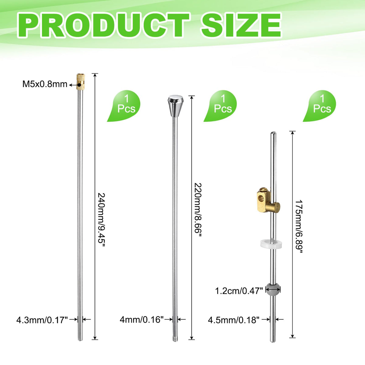 sourcing map Sink Drain Repair Kit, 0.46" Sink Stopper Pull Rod Linkage Adjustable Center Pivot Ball Rod Brass Assembly for Bathroom Drain