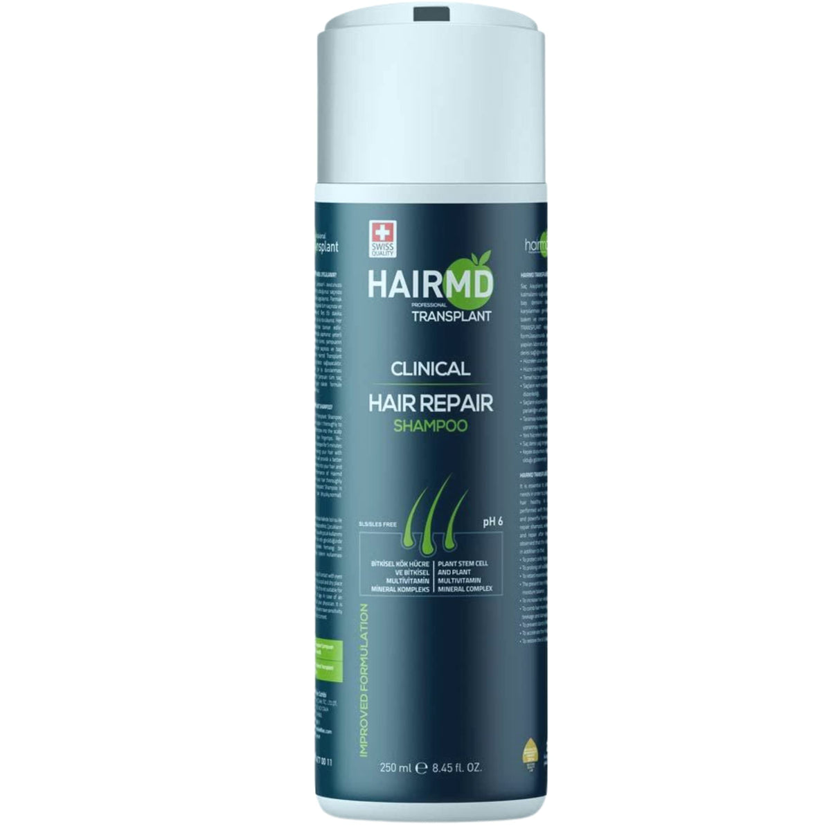 HairMD Hair Growth Shampoo - 250ml | Hair Loss & Regrowth Foam Treatment Biotin, Keratin, Collagen, Pro Vitamin B5| For Slow Growing | Hair Growth