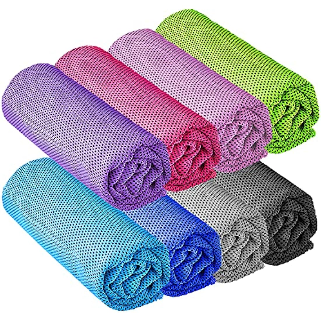 YQXCC 8 Pcs Cooling Towel (120x30 cm) Cool Cold Microfibre Ice Towel for Neck, Yoga, Golf, Gym, Camping, Running, Workout & More Activities