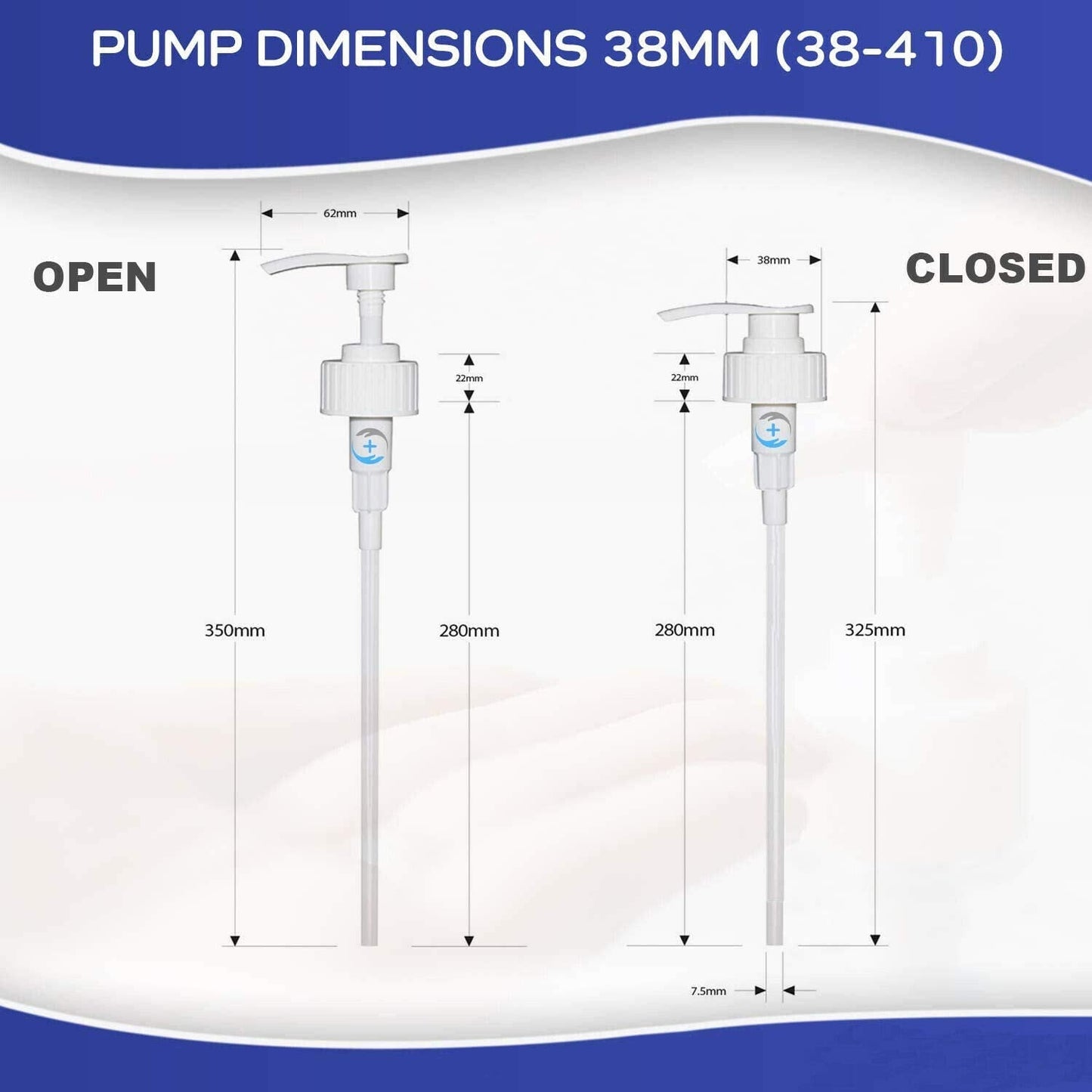 5L Pelican Pump Dispenser 5 Litre Container 38MM Screw Top 5 ML Dose Ideal for Hand Sanitizer, Soap, Shampoo. Includes Tube With Twist Lock