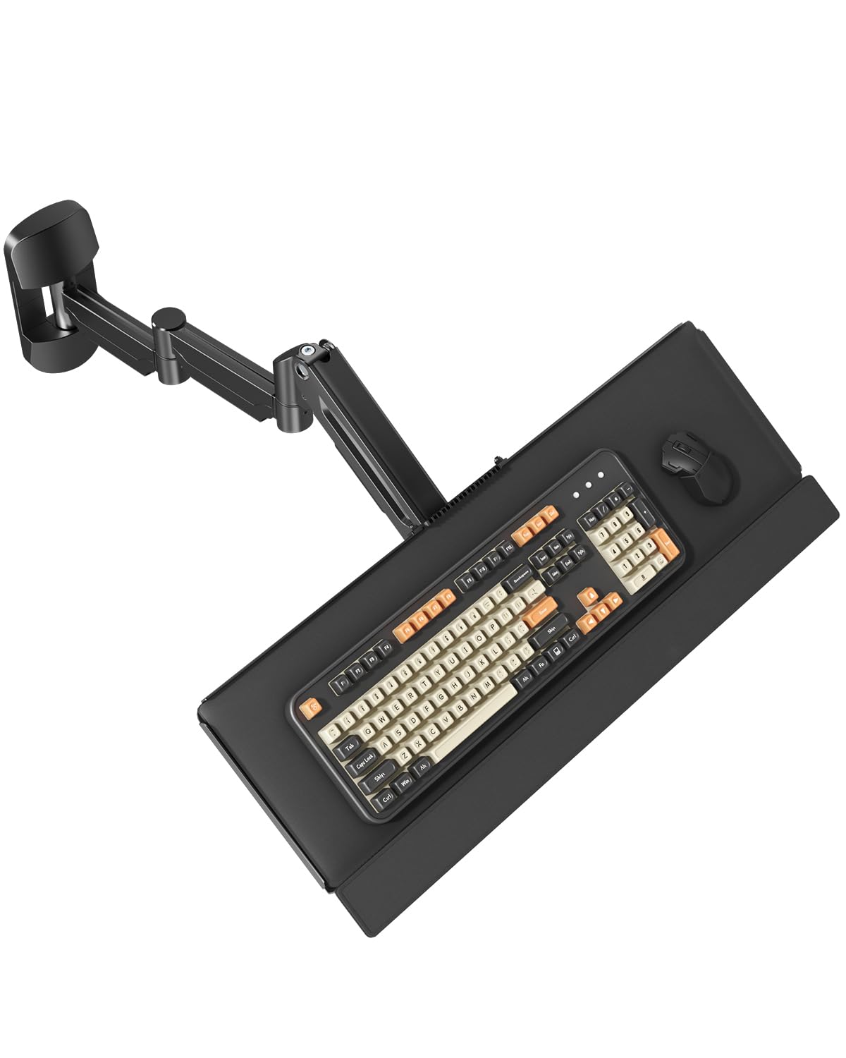 Extra Long Keyboard Wall Mount, 66cm Tray with Mouse Platform
