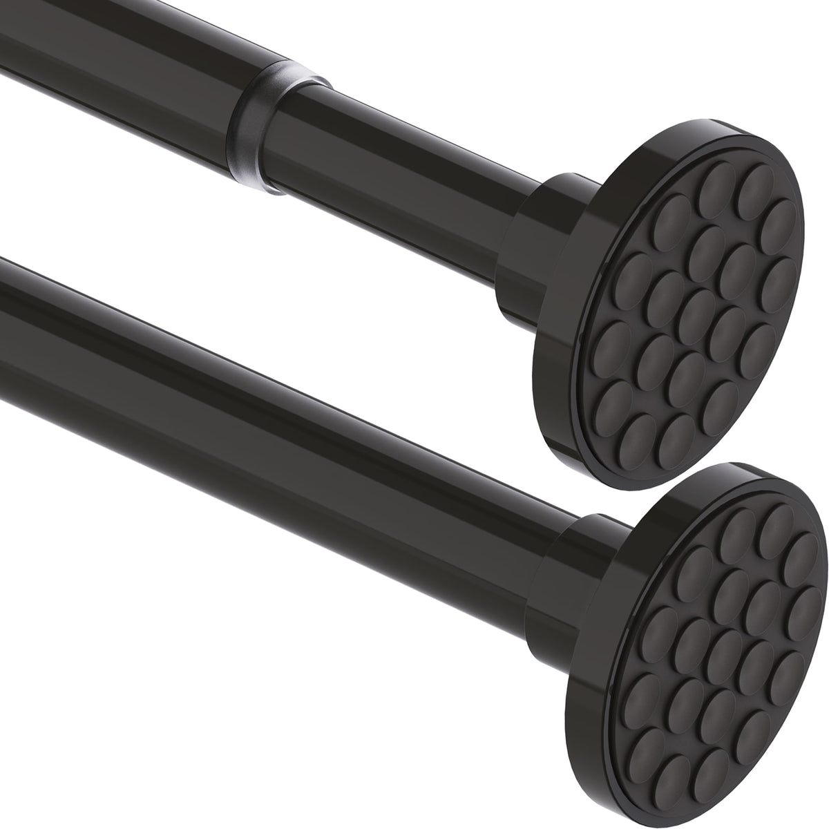 Curtain Pole 300 cm Long Curtain Rod Extra Length Shower Rail No Drilling Clothes Rail Extendable for Bathroom, Bedroom Black (85-270CM Φ32 mm)