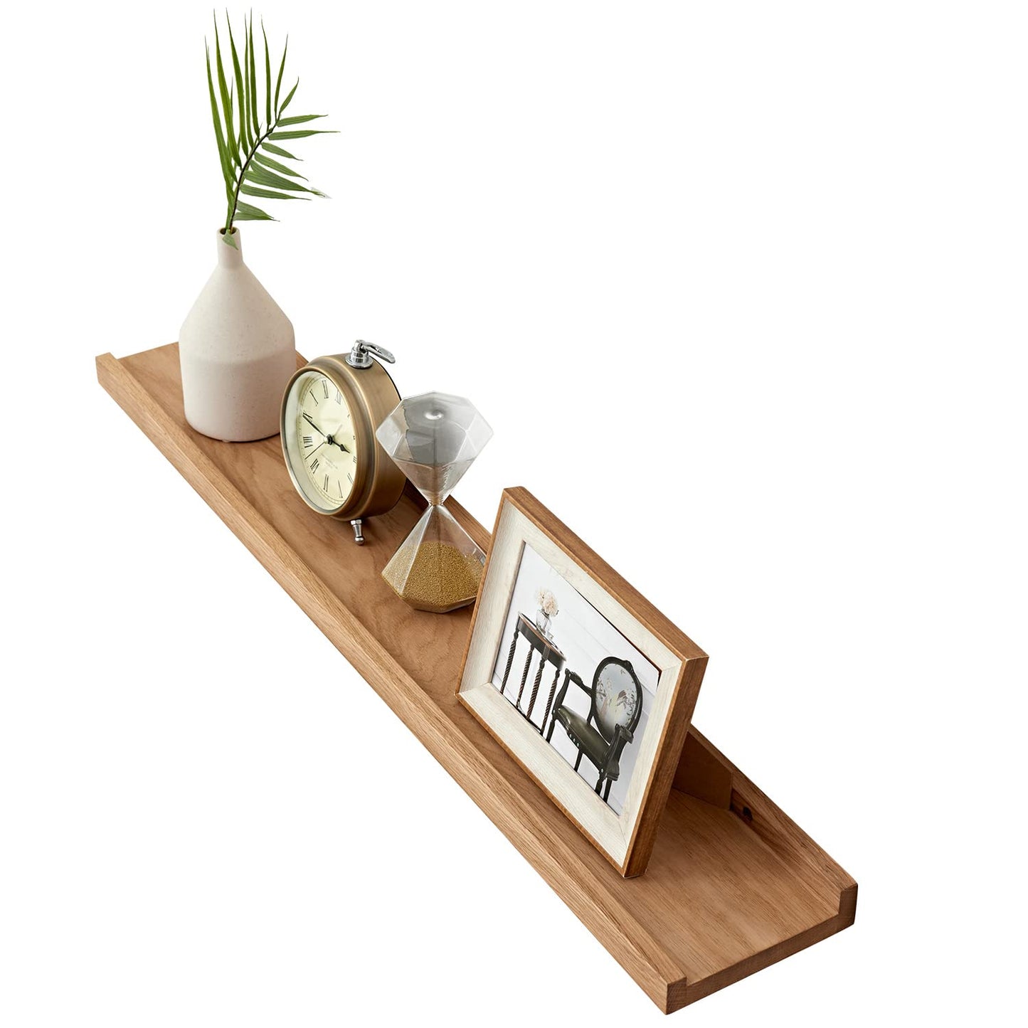 OAKERLAND Wooden Floating Shelves for Wall, 36inch Oak Picture Ledge Shelf 36inch Wall Mounted Solid Oak Display Shelf for Home,Office,Bedroom,Living