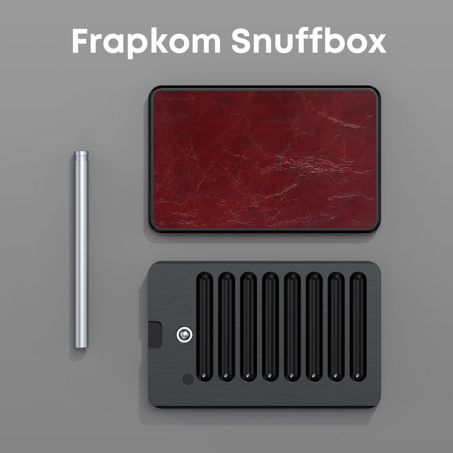 Frapkom 8 Compartment Organize Box with Built Alloy Straw, Red Black Storage Box