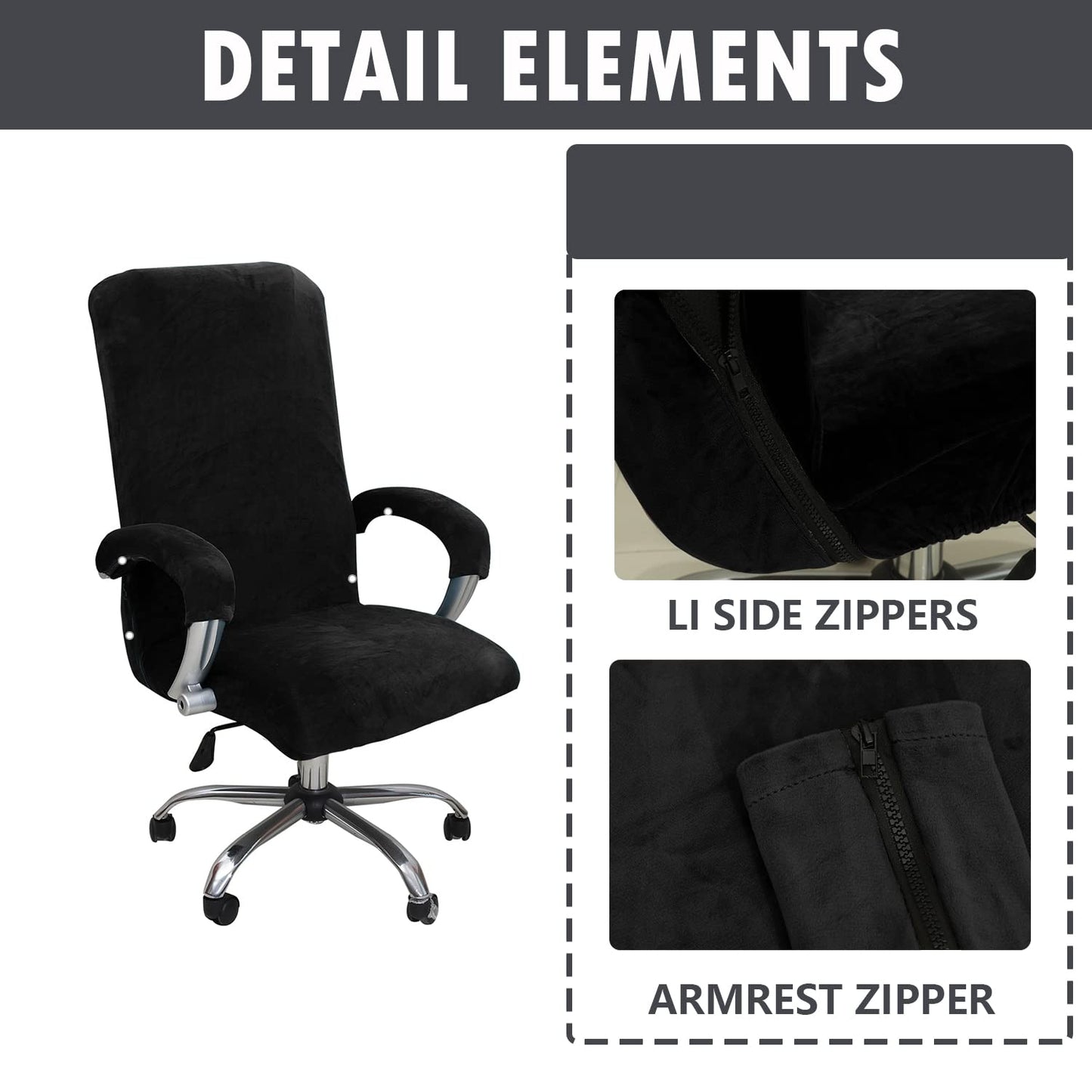 Bestenrose Velvet Office Chair Cover Stretch Computer Desk Armchair Covers