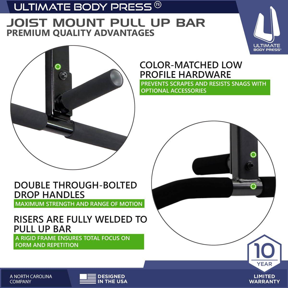 Ultimate Body Press Joist Mount Pull Up Bar