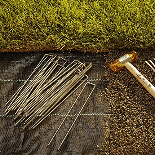 GardenMate 200 Galvanised Steel Wire Ground Anchors 200 mm Long 25 mm Wide Diameter 3.8 mm Flat Head for Hard and Soft Floors