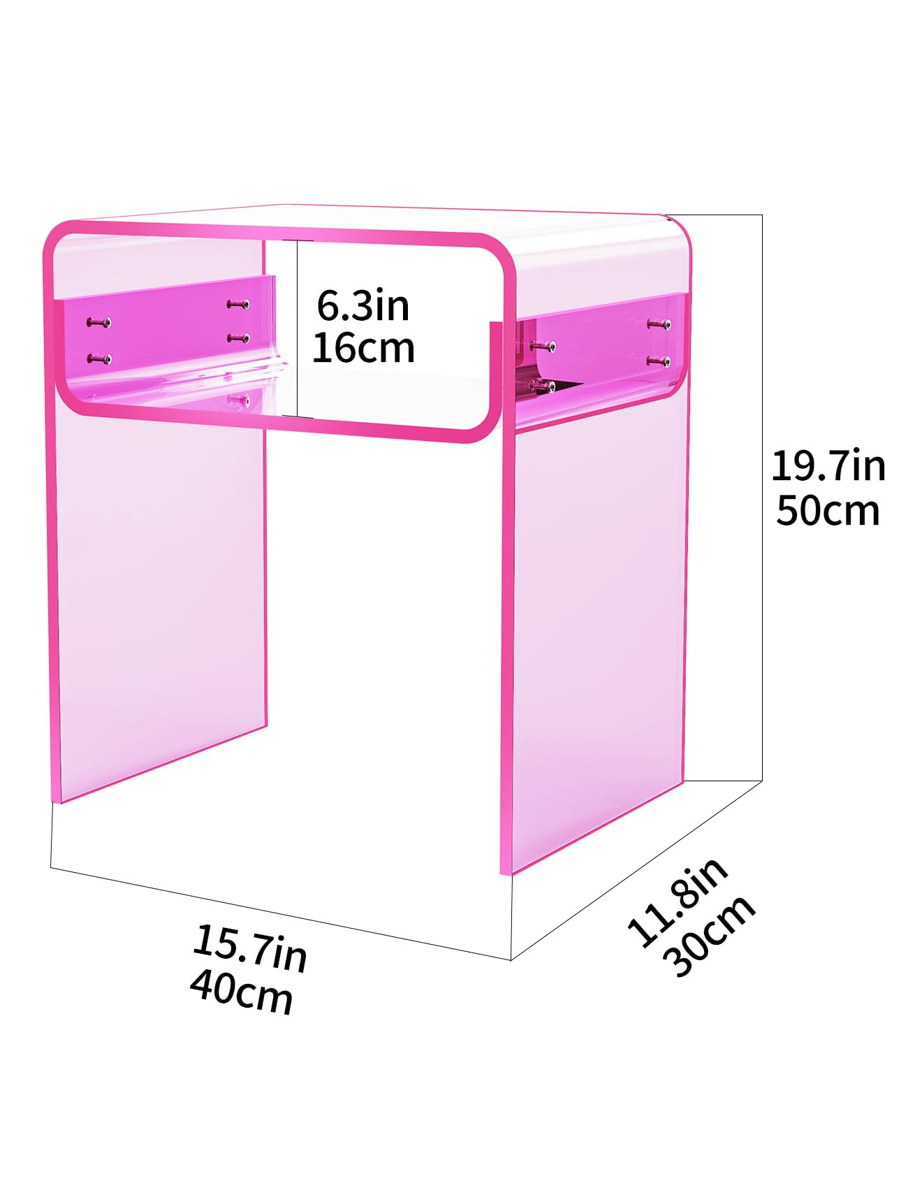 solaround Acrylic Side Table, Pink