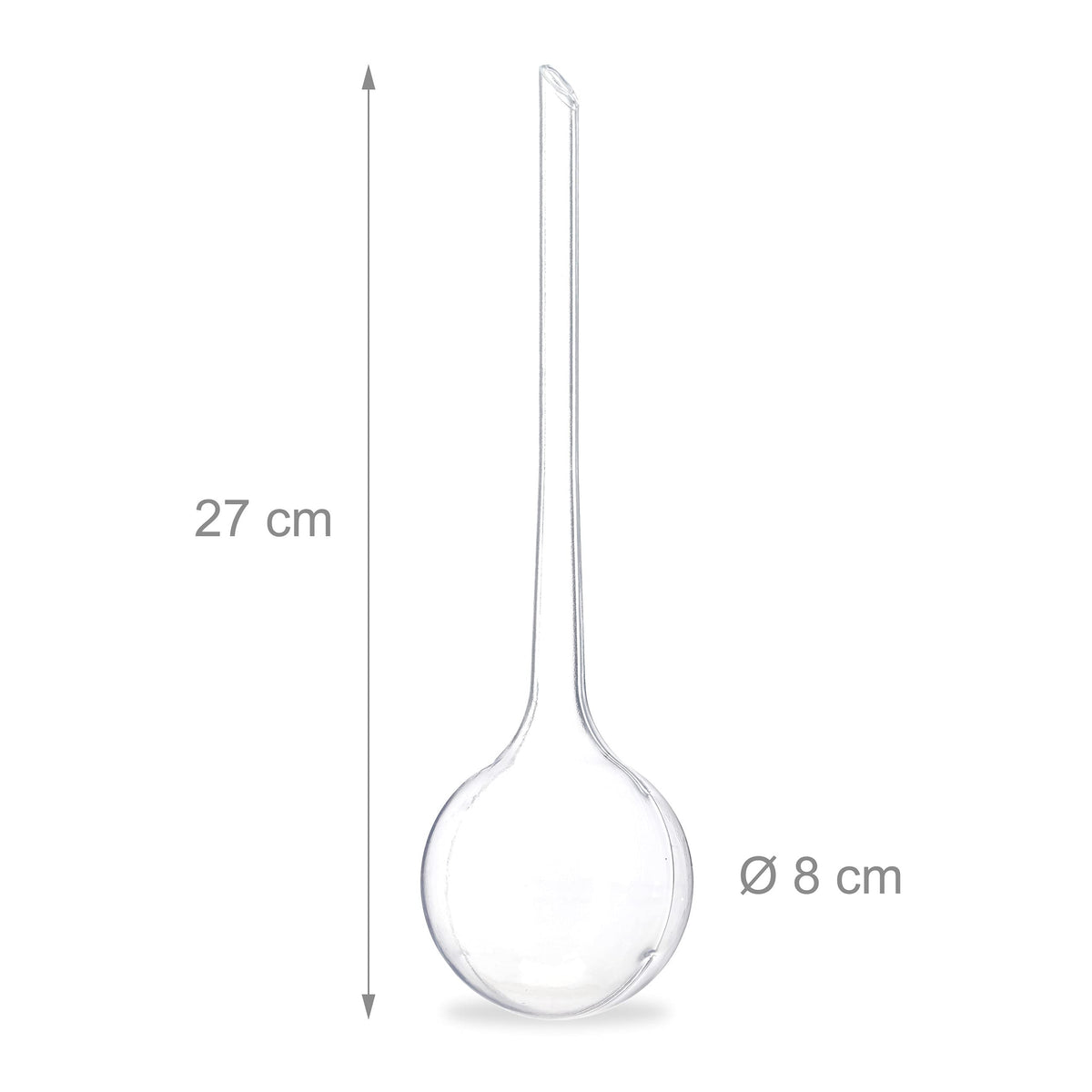 Relaxdays Watering Globes, Set of 4, Regulated Irrigation, 2 Weeks, Pot Plants, Plastic Sphere, Bulb, Transparent, ?: 8 cm