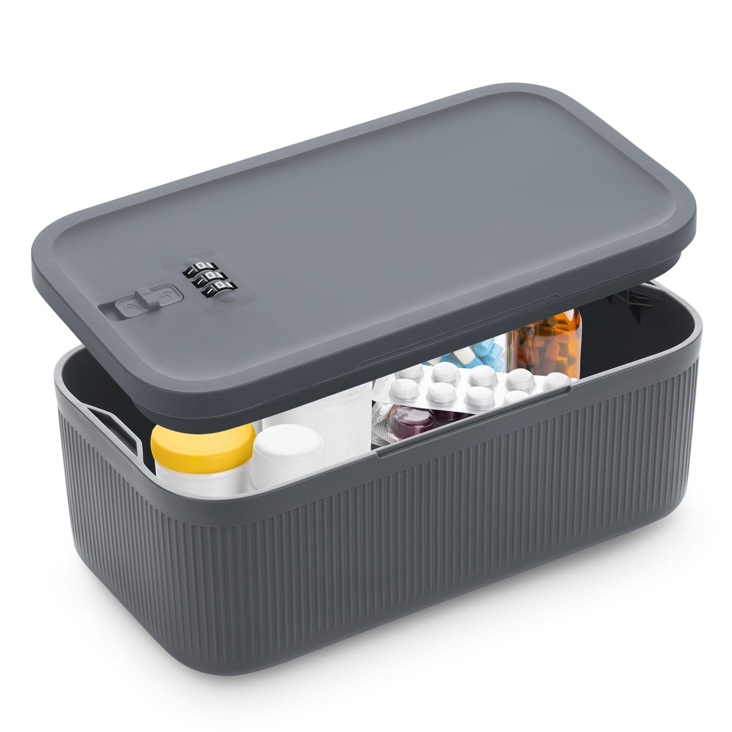 Small Lockable Storage Box with Combination Code - Secure Medicine Safe, Phone Jail, and Snack Box for Home, Fridge, Office, or Travel