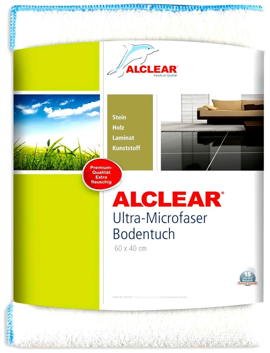 ALCLEAR 950009 Ultra-Microfibre Floor Cloth, Perfect Cleaning And Care Of Any Smooth Floor, Tiles, Marble, Laminate, Parquet, 60 X 40 Cm