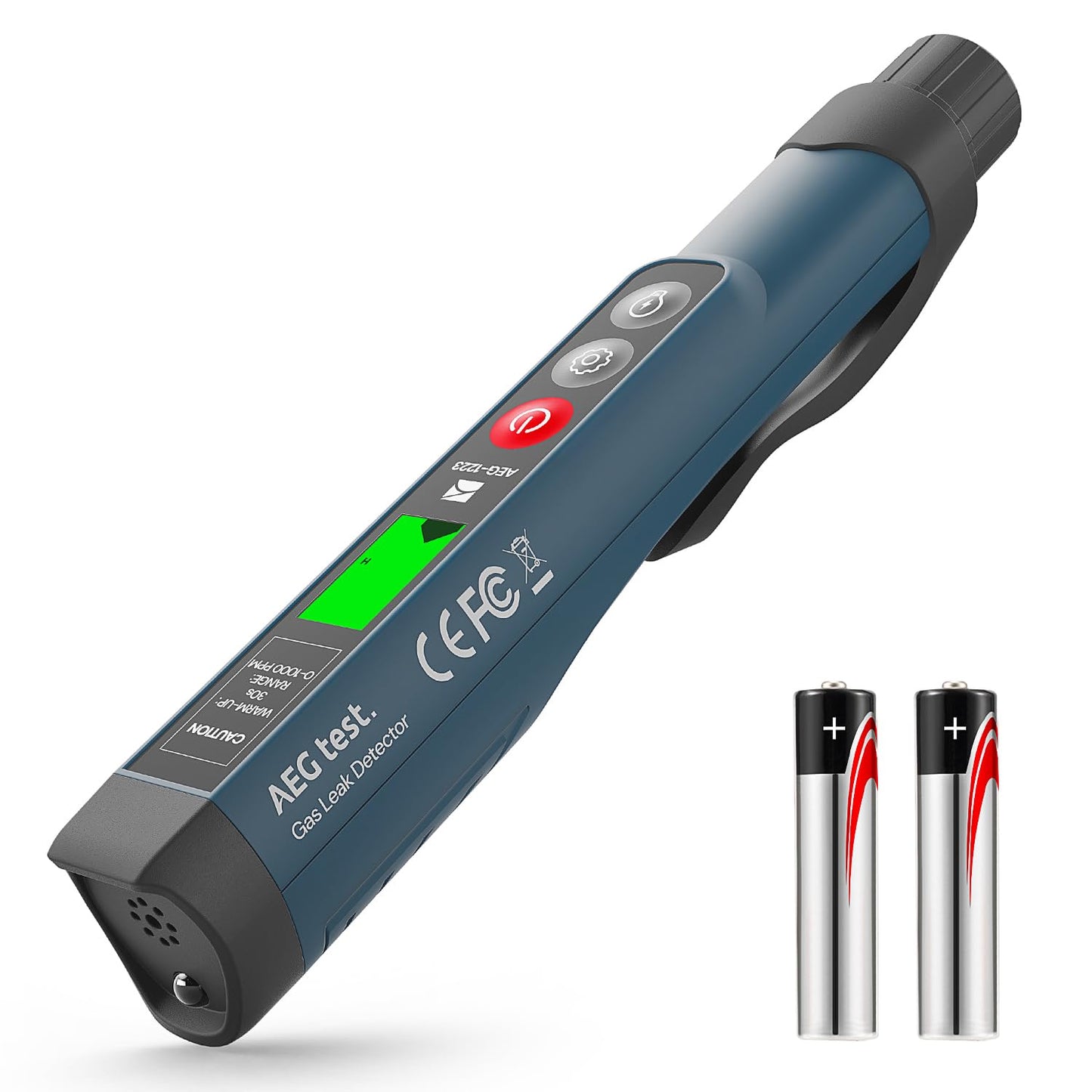 AEGTEST 1223 Gas Leak Detector with Visual & Audible Alarm, Built-in Light, Natural Gas Detector to Locate Combustible Leak Sources Like Methane,