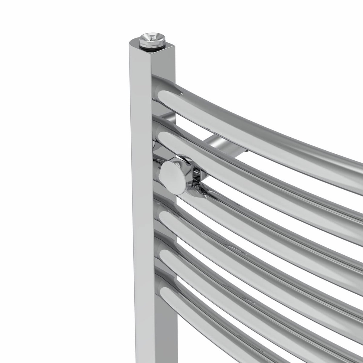 Warmehaus Modern Bathroom Heated Towel Rail 1800x400mm Curved Chrome