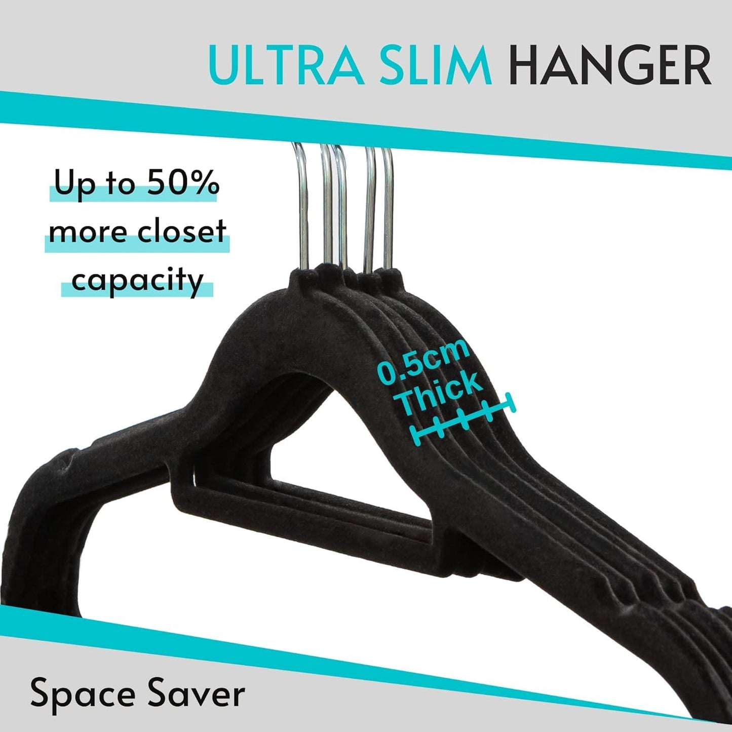 JH AUTOSTORES - 25 Pack Non Slip Velvet Coat Space Saving Adult Hangers for Clothes – Hangers with Tie Organizer & Swivel Hooks