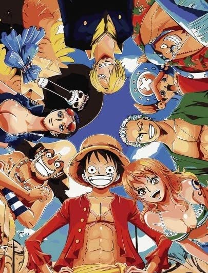 ZPPLD One Piece Paint by Numbers,Anime Paint by Numbers for Kids and Adults, DIY Paint by Numbers Kits for Adults or Beginners, with Brush, Acrylic