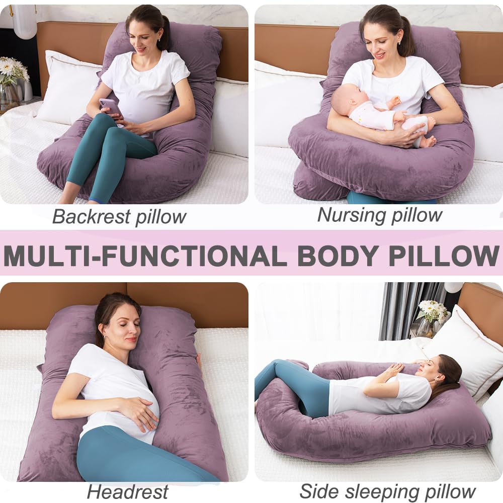 TaiBest U Shaped Full Body Pregnancy Pillow with Removable Cover for Maternity Women,Pregnancy Pillows for Sleeping,Support for Back, Legs, Belly,55