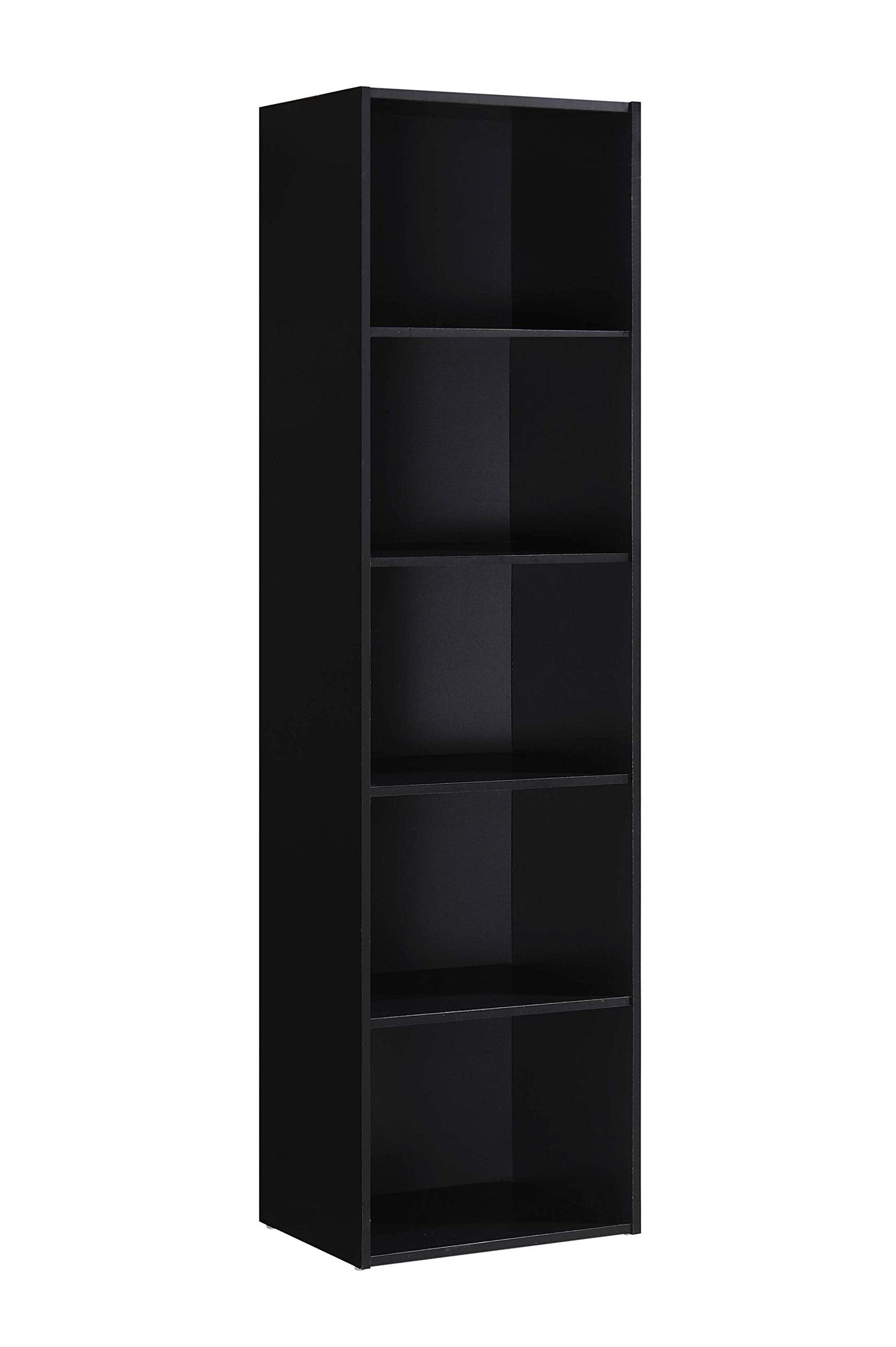 Hodedah Import Bookcase, Multi-Purpose Unit, Space-Saving & Stylish Storage, Slim and versatile design, 5 Shelf, 30D x 40.4W x 150.1H cm Dimensions