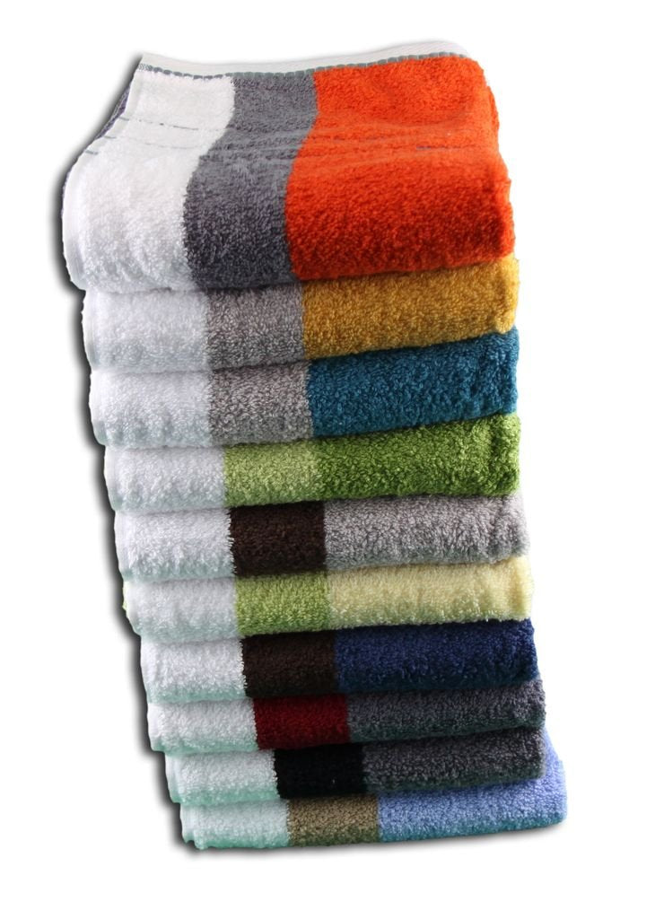 Gözze - Beach Towel, 100% Baumwolle, Berlin, Striped, 70 x 140 cm - Orange/Anthracite