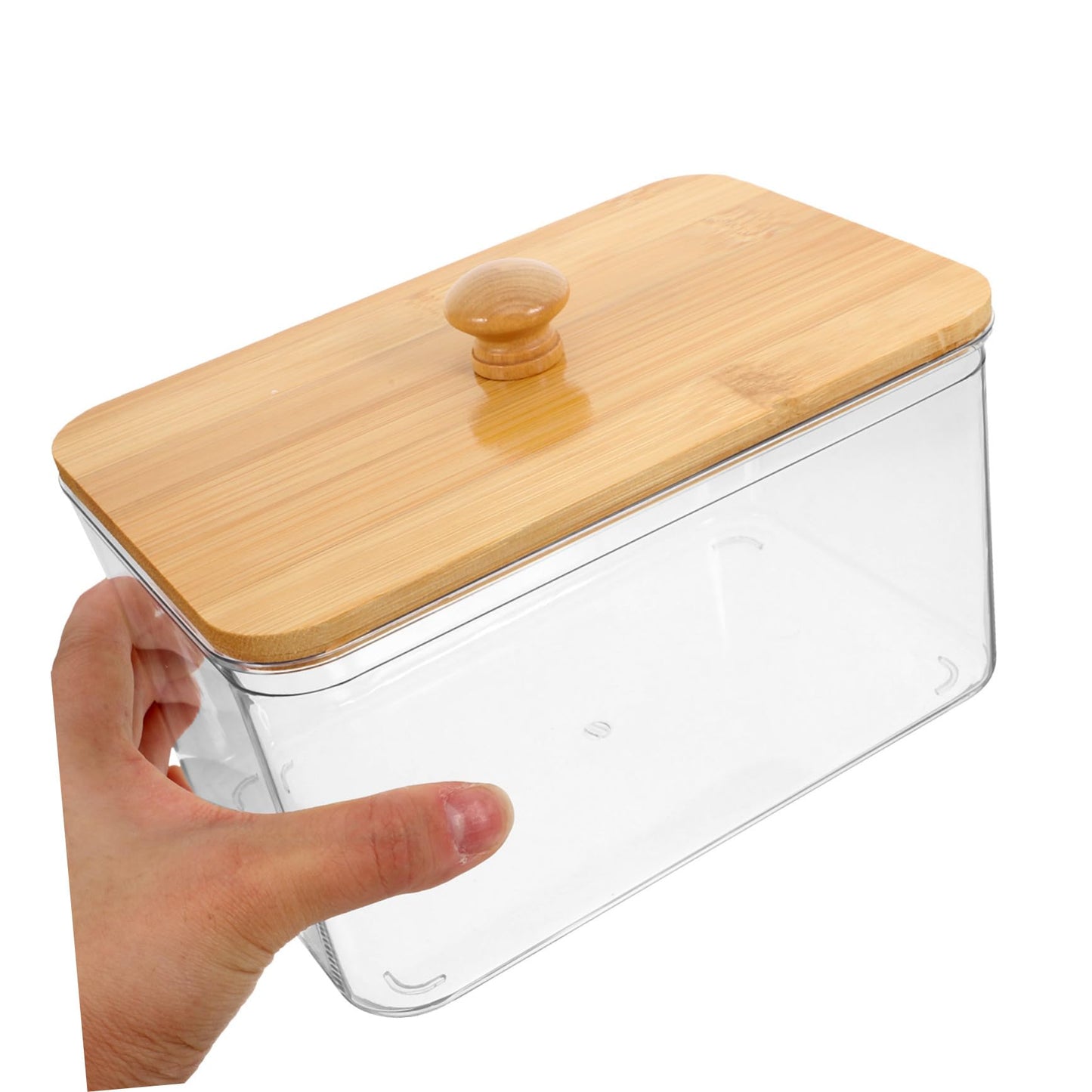 LOLIPPYY Clear Laundry Sheet Holder with Lid Pet Laundry Pod Container for Dryer Sheets Powder and Accessories Transparent Organizer for Room Storage