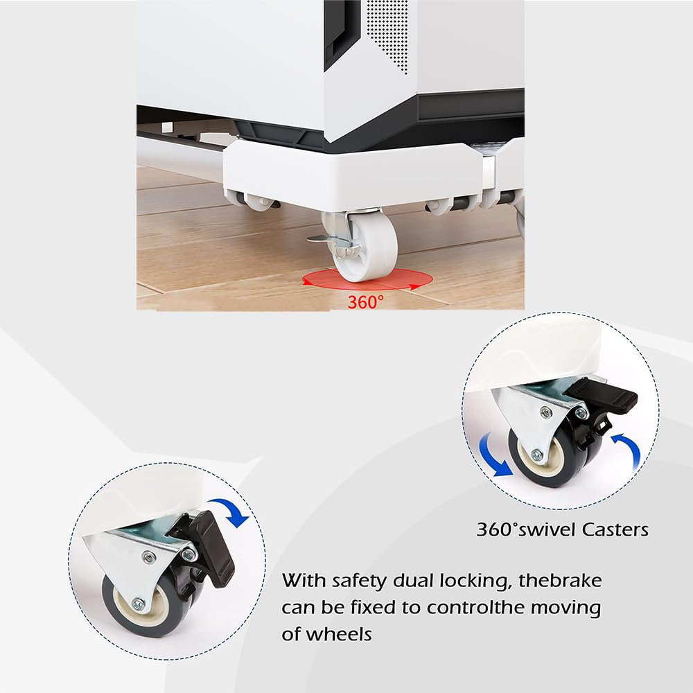 Niciksty Adjustable Mobile CPU Stand, White