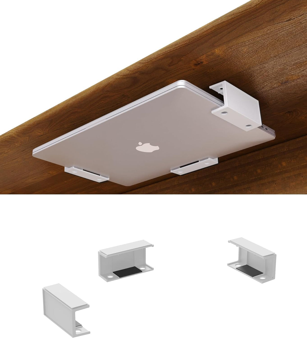 sciuU Under Desk & Wall Mount Holder Storage for Laptop Tablet Keyboard