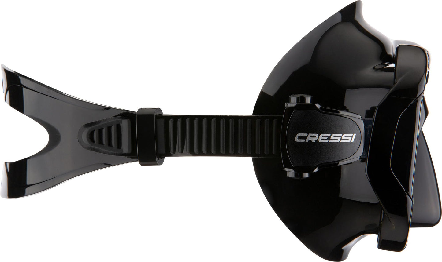 Cressi Set Ranger & Dry - Snorkel Set for Adults, Mask and Snorkel in Practical Case, Black / Black