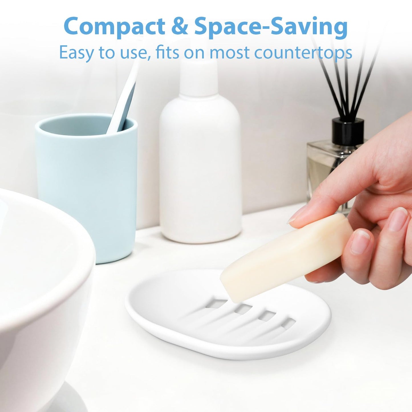 Silicone Soap Dishes, 2pcs Soap Dish with Drainage, Non‑Slip and Portable Soap Tray, Bar Soap Holder for Shower, Bathroom, Kitchen - Grey & White