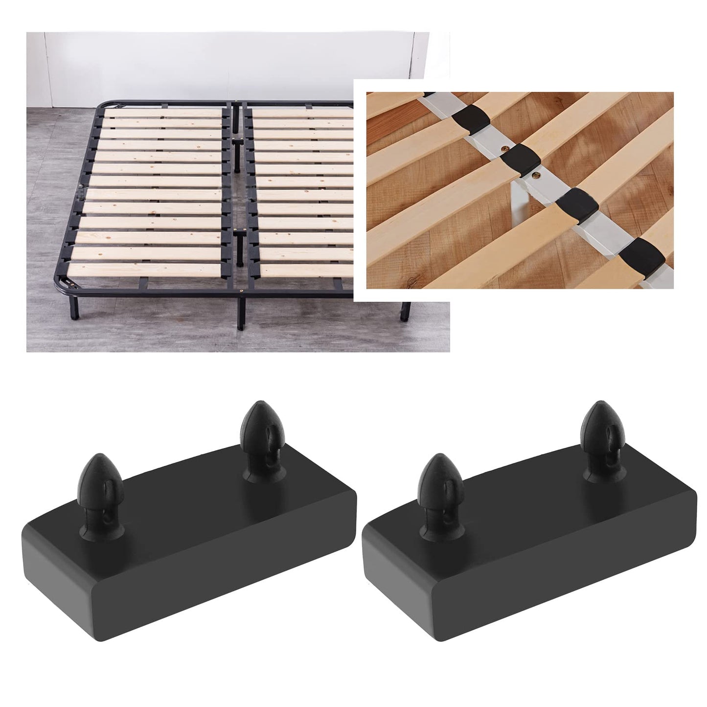 EMSea 50PCS Bed Slat End Caps Bundles Plastic Holders 2 Pins Sides Centre Ends Fixings for Securing Metal Beds Leather Beds Wooden Beds Sofa Beds