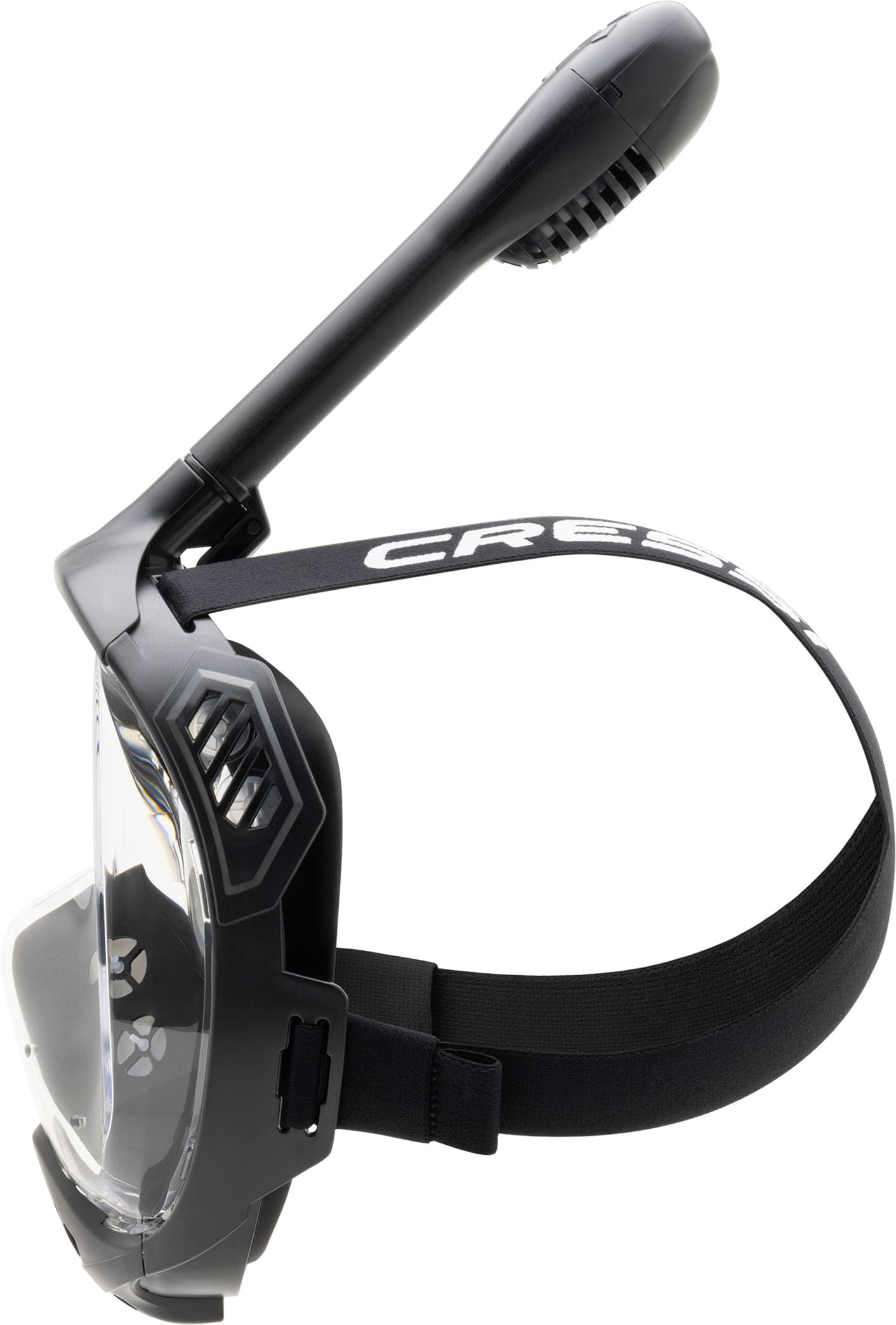 CRESSI Java Full Face Mask Black/Black L/Xl-Unisex Full Face Snorkel Mask, Ultra Clear Anti Fog Lens, 100% Silicone, Snorkel Dry with Safety Valves,