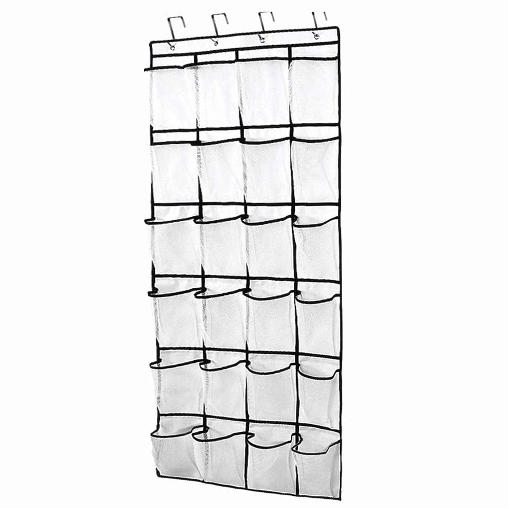Hsthe Sea Hanging Organiser Over the Door 24 Large Mesh Pockets Storage hanger for Bedroom Bathroom Closet with 4 Hooks
