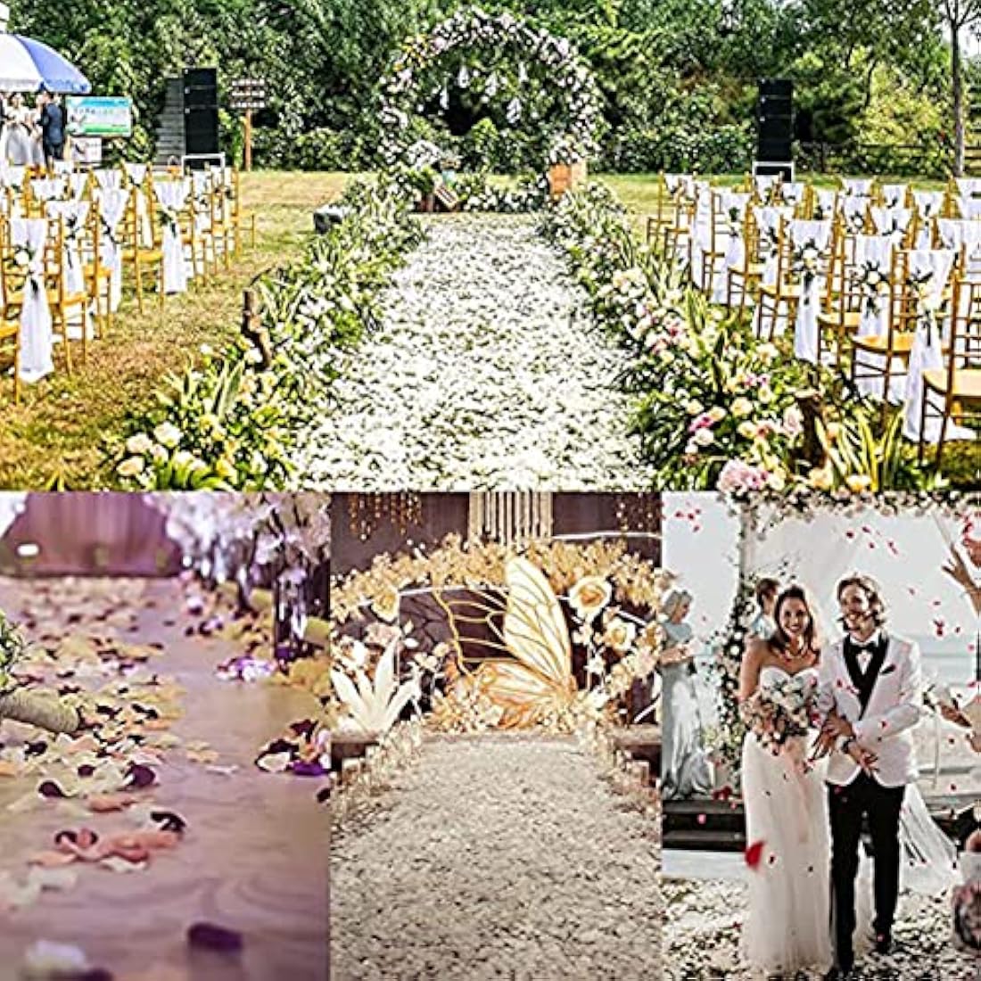 SamHeng 1000Pcs Rose Petals Artificial Silk Petals for Wedding Party Valentine's Day Romantic Decorations Confetti Table Fake Flowers Roses Petals Yellow