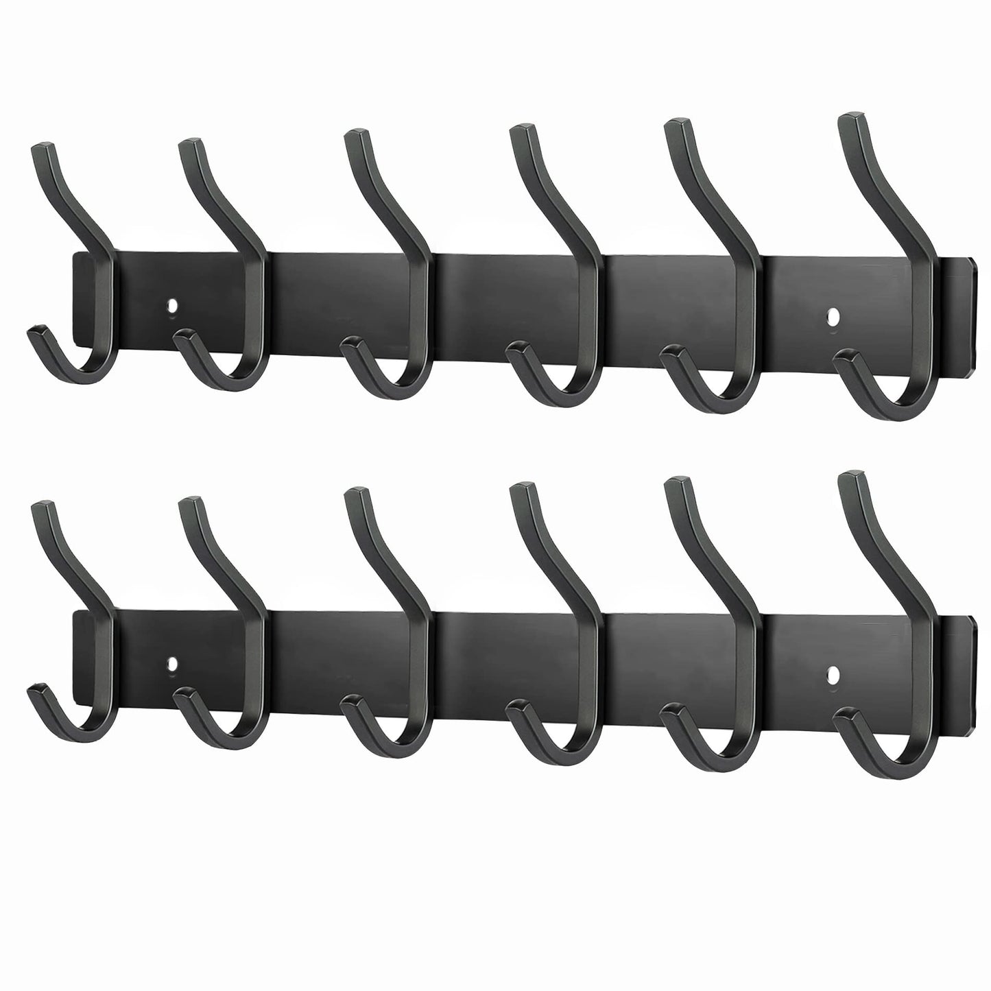 MEIJO Coat Hooks Wall Mounted, Coat Rack Wall Mounted Stainless Steel with 6 Hooks Heavy Duty Coat Hooks for Door, Bedroom, Bathroom, Kitchen