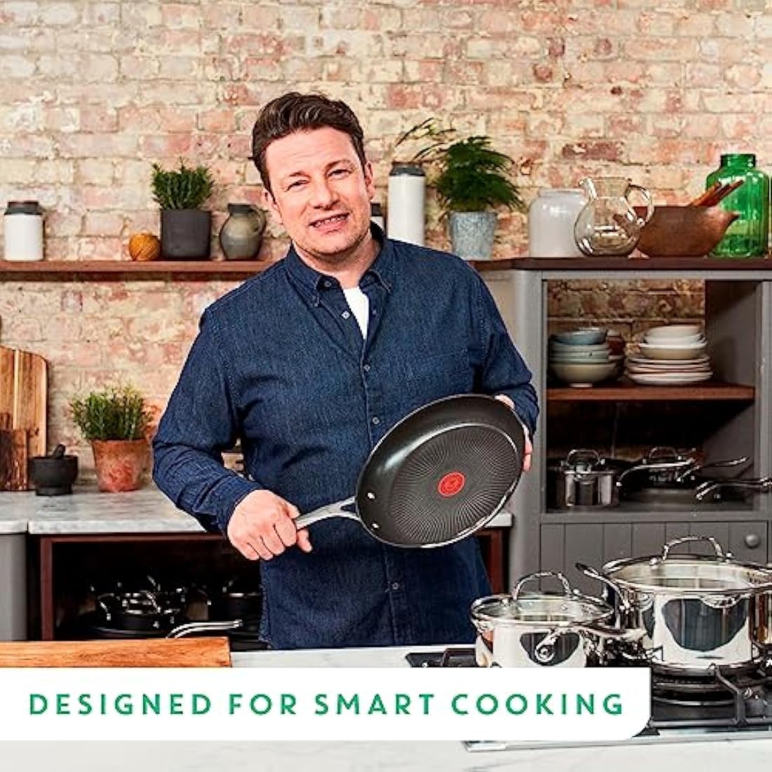 Tefal Jamie Oliver Cook's Direct Stainless Steel 5 Piece Cookware Set – – E304S544