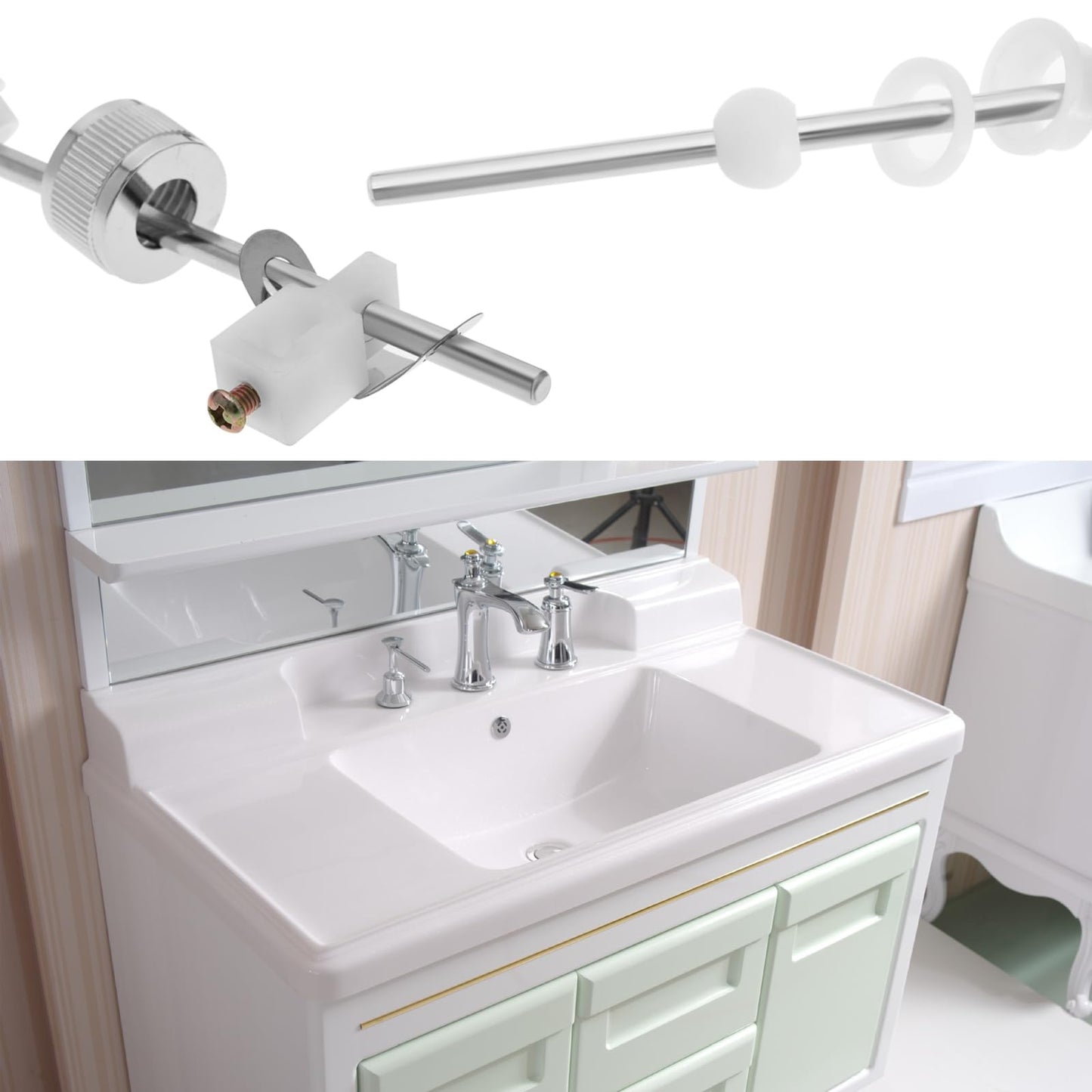 SG Store Eccentric Rod Plastic Pull Rod Drain Set Washbasin Drain Fitting Accessories for Lifting Lowering Valve Plate Household Hardware