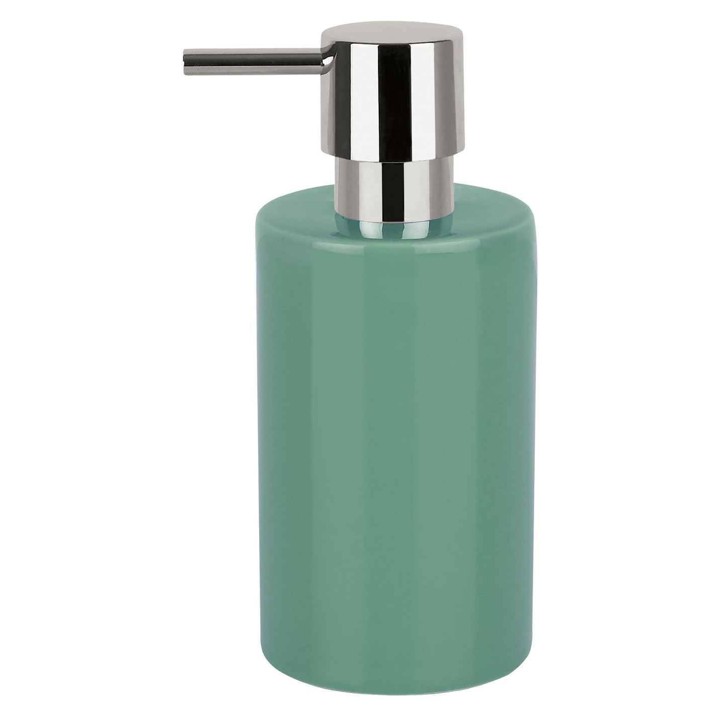Spirella Tube Liquid Soap Dispenser, Stoneware, Green, 7 x 7 x 16 cm