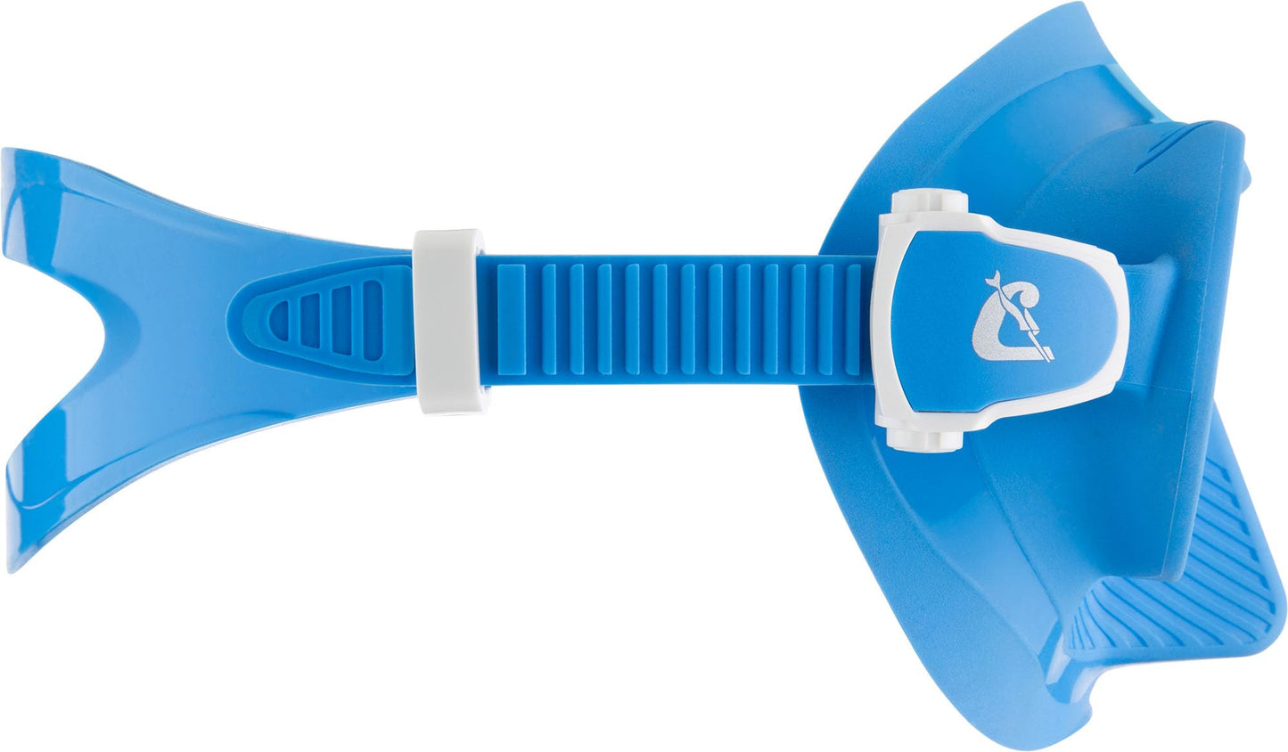 CRESSI Rombo + Mini Dry Combo Azure Clear/Azure - Junior Combo Set, Mask Rombo and Mini Dry Snorkel, Transparent/Azure, One Size
