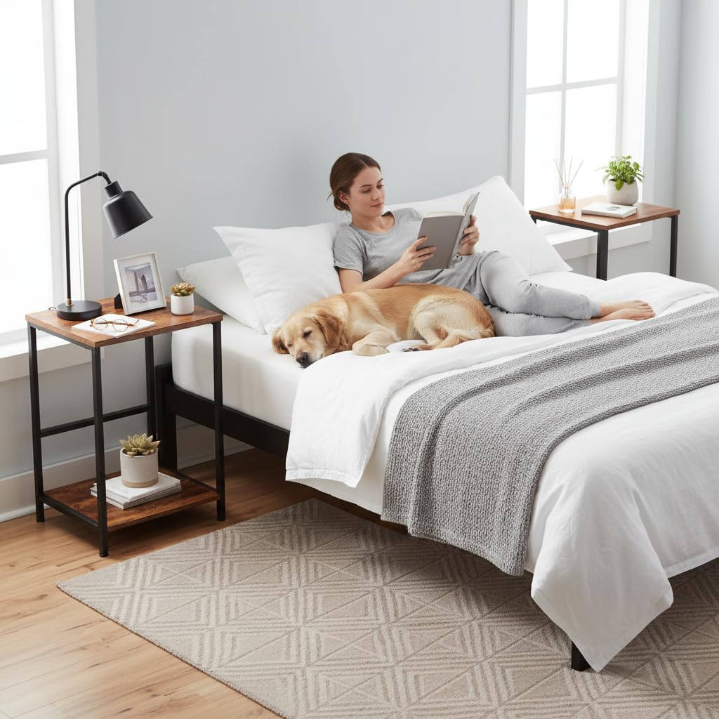 AMHANCIBLE Side Tables Set of 2, Bedside Tables, Coffee Table living room
