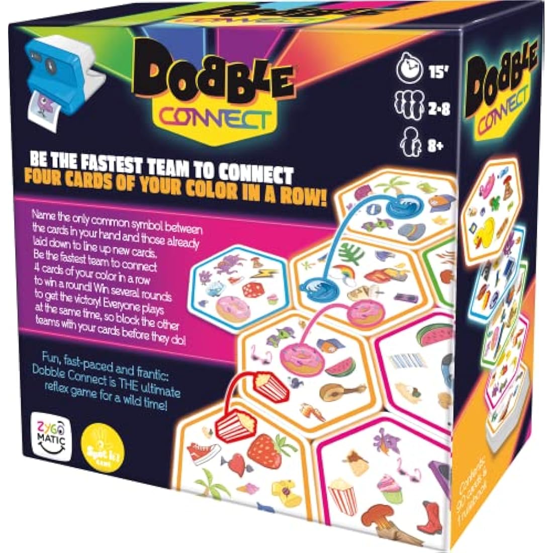 Asmodee | Dobble Connect | Quick Reaction Card Game | Ages 8+ | 2-8 Players | 20 Minutes Playing Time