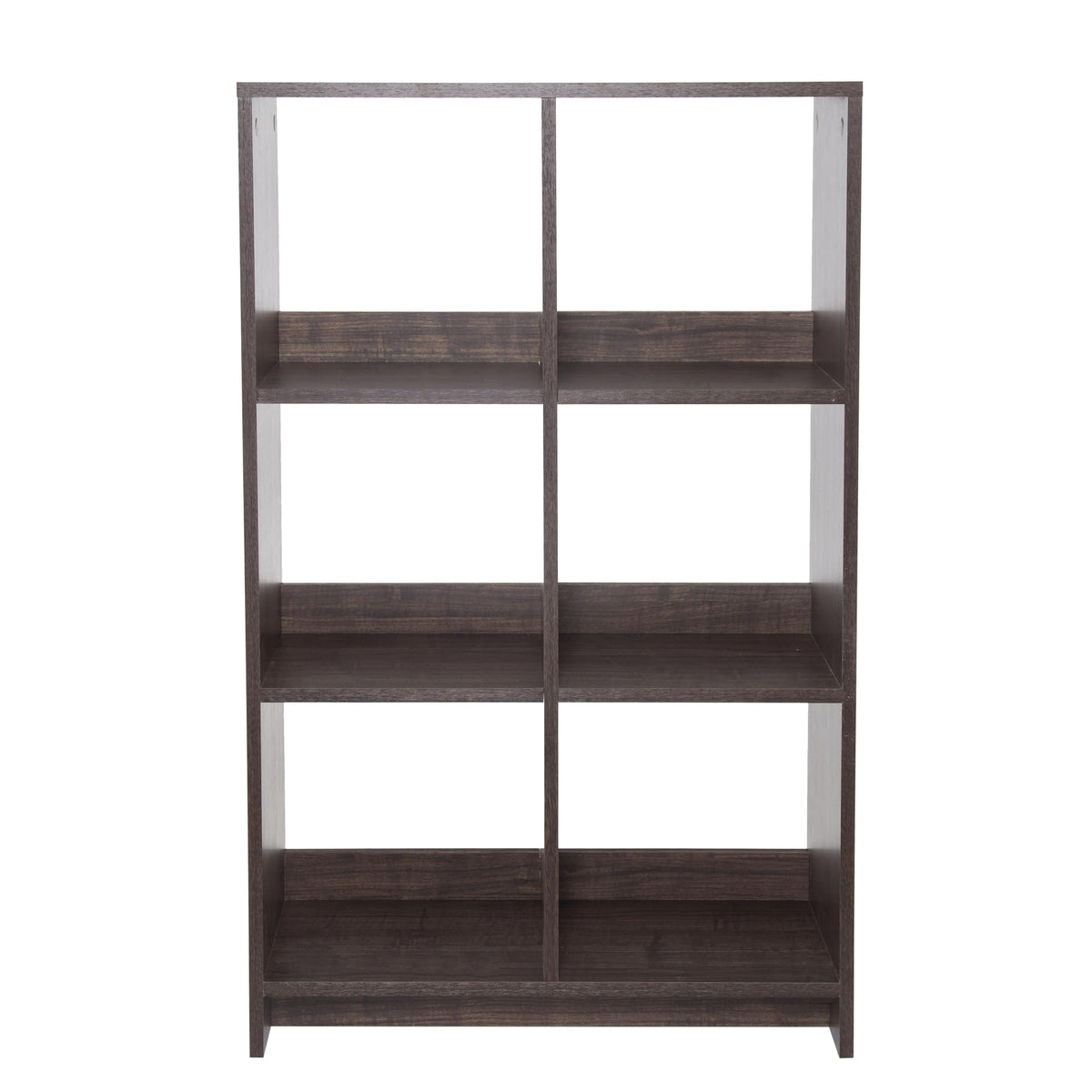 Iris Ohyama,Wooden Open Shelf, 6 Cube storage unit, Organiser, Modern design, Living room, Bedroom, Study room,WOS-6 - Brown